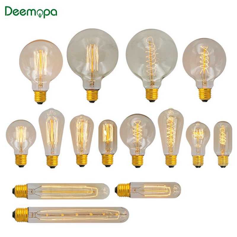 2-8pcs Dimmable Edison Light Bulb E27 40W 220V Retro Vintage Edison Bulb Incandescent Ampoule Bulbs Vintage Edison Lamp Light H260310