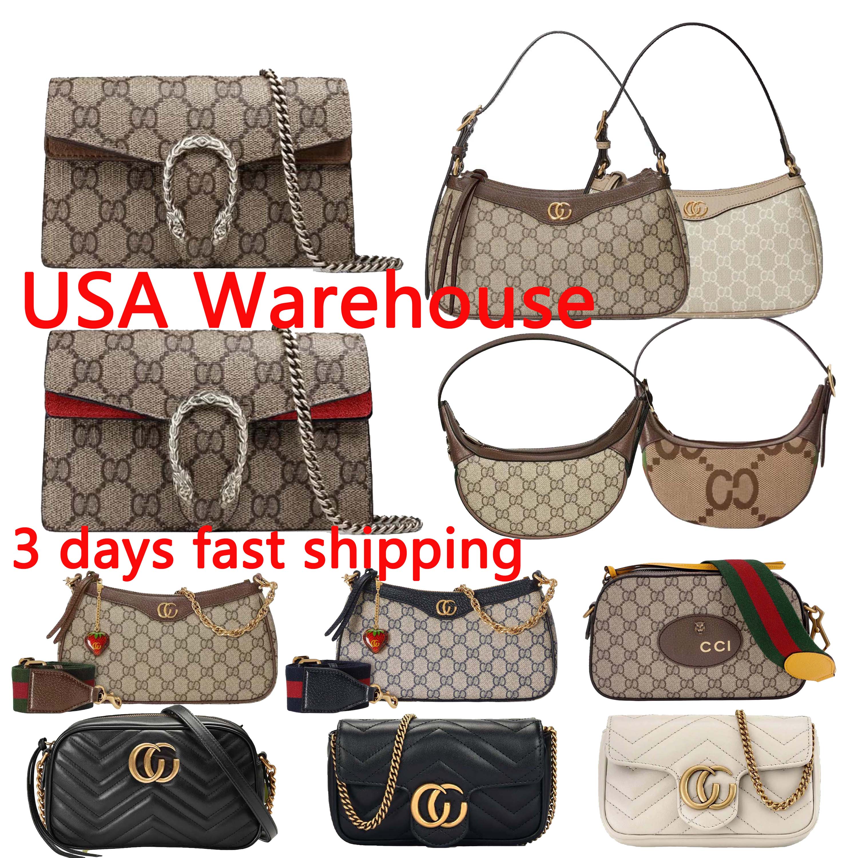 Designer Dionysus bag Classic Luxury bag Chain crossbody bag Fashion Plaid Flowerd Wallet Vintage Ladies Brown Leather Handbag mini shoulder Bags Trendy Styles bag