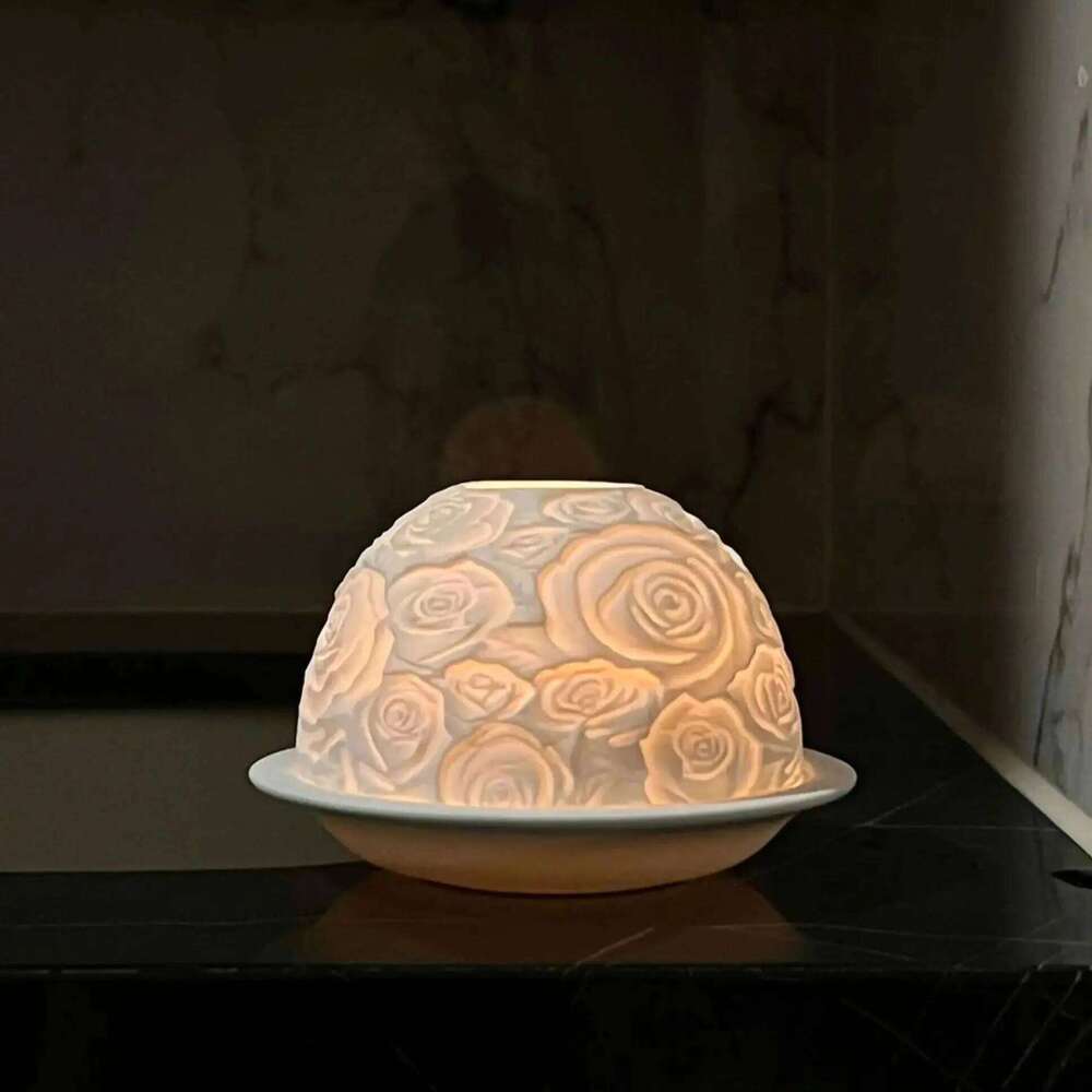 New Beautiful 3D Flowers Porcelain Candle Holder Room Table Decoration & Accessories Home Christmas Wedding Gifts H260310