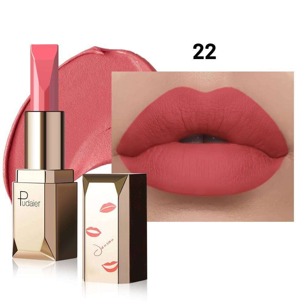 Matte velvet matte lipstick - smooth and light. High pigment, long-term wear, non-drying formula. Long-lasting stain resistance, Z260310