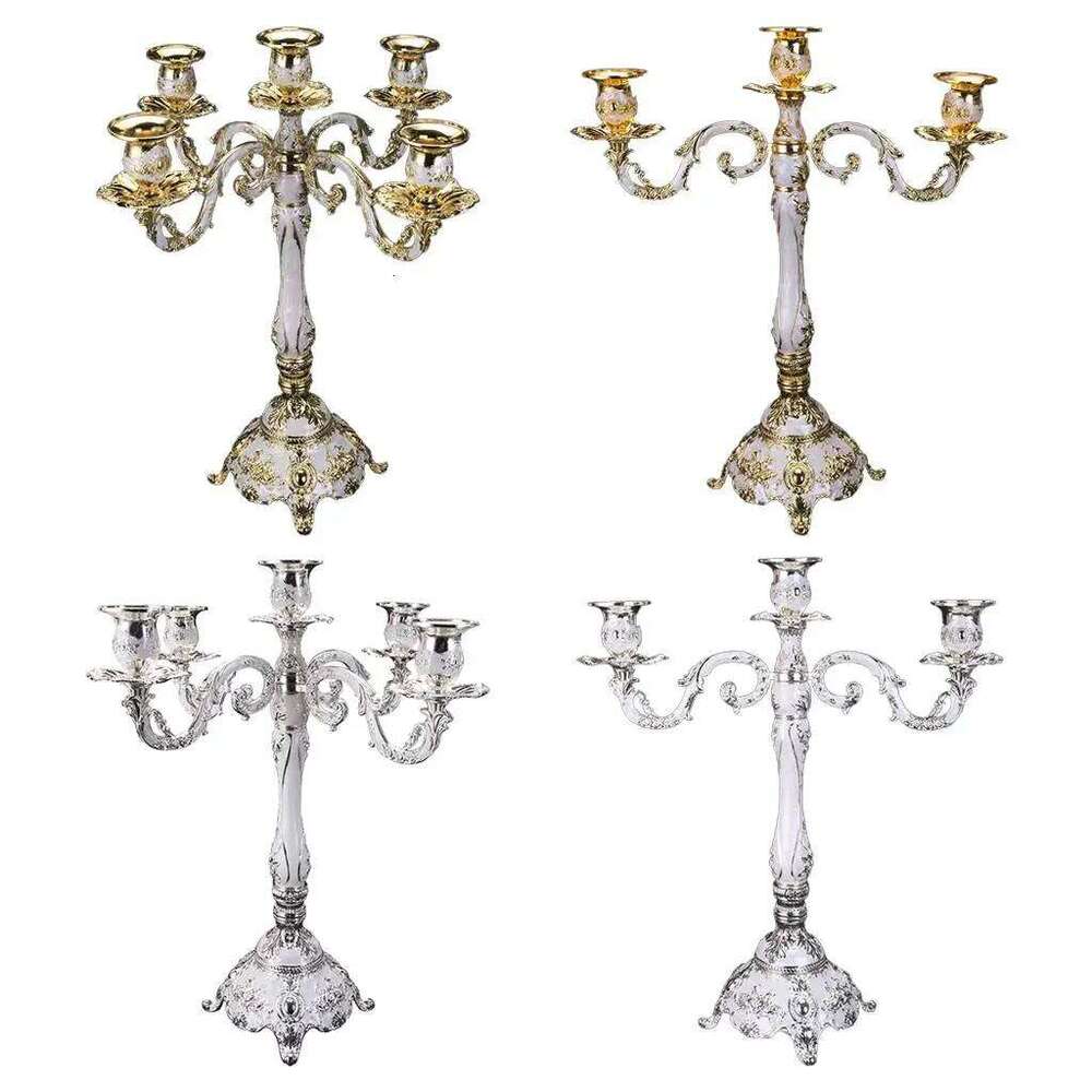 Candlestick 3/5 Head Wedding Pillar Candle Holder Romantic Candelabra H260310
