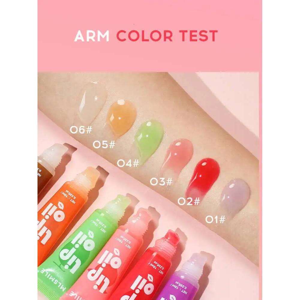 MLSMILE 6 Colors Fruit Flavor Moisturizing Mirror Oil Makeup Long-lasting Hydrating Lip Gloss New Z260310