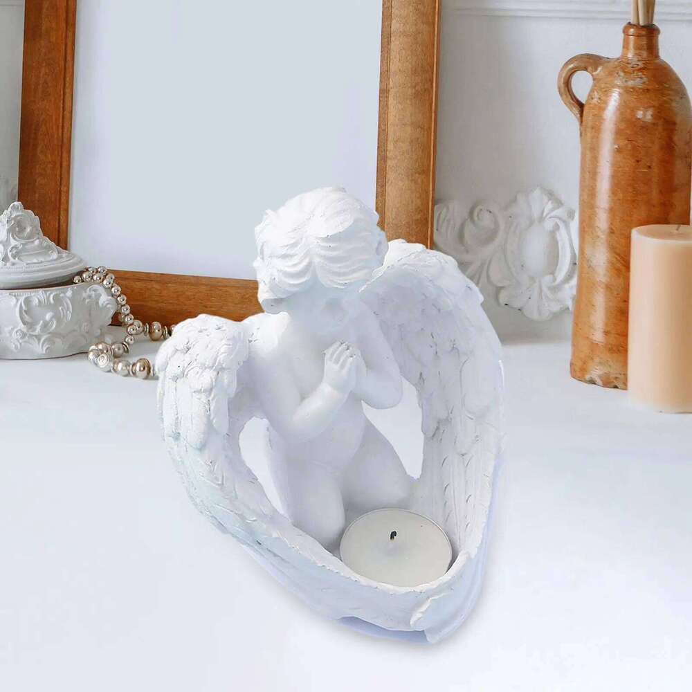 Candlestick Candelabras Candelabrum Resin Angel Wing Candle Holder for Fireplace Anniversary Prayer Candles Party Mantel H260310