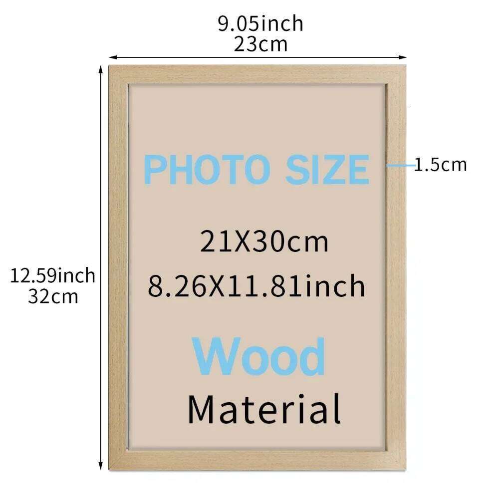 21x30cm White and Black Wood Grain Color Wooden Photo Frame 9"x11" A4 Poster Canvas Painting Display Stand Picture Decor H260310 - view 3
