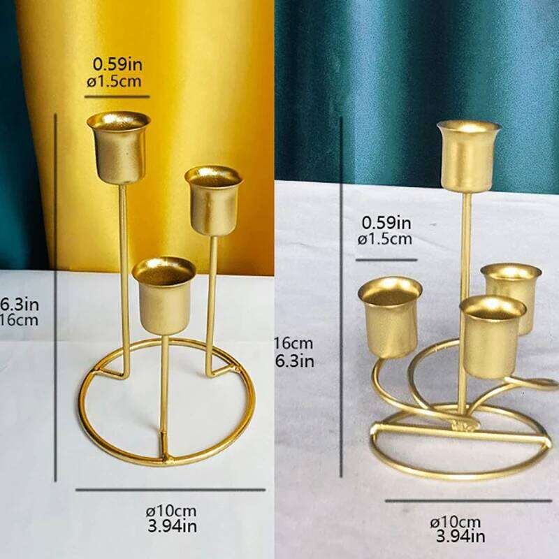 Modern 3/4-Headed Candlestick Minimalism Metal Taper Candle Holders Wedding Decoration Candelabra Dining Table Home Decor H260310