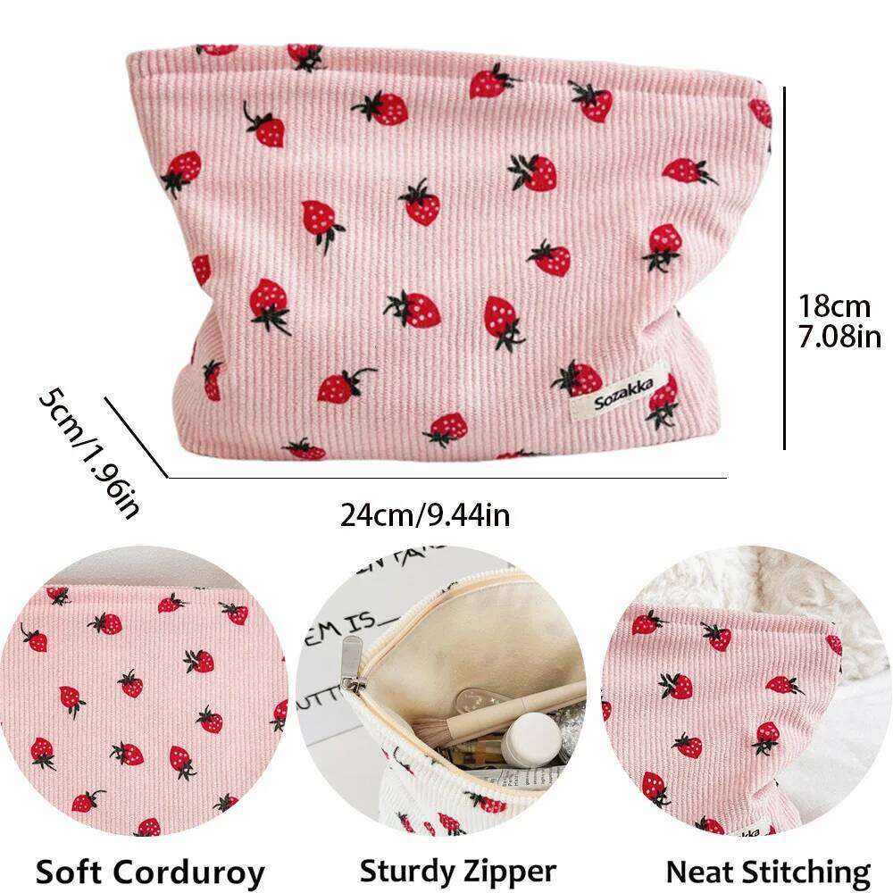 Makeup NEW SIMPLE corduroy SMALL PUT IN WASH BAG LARGE capacity women 's skincare storage bag A-DH XJ260310