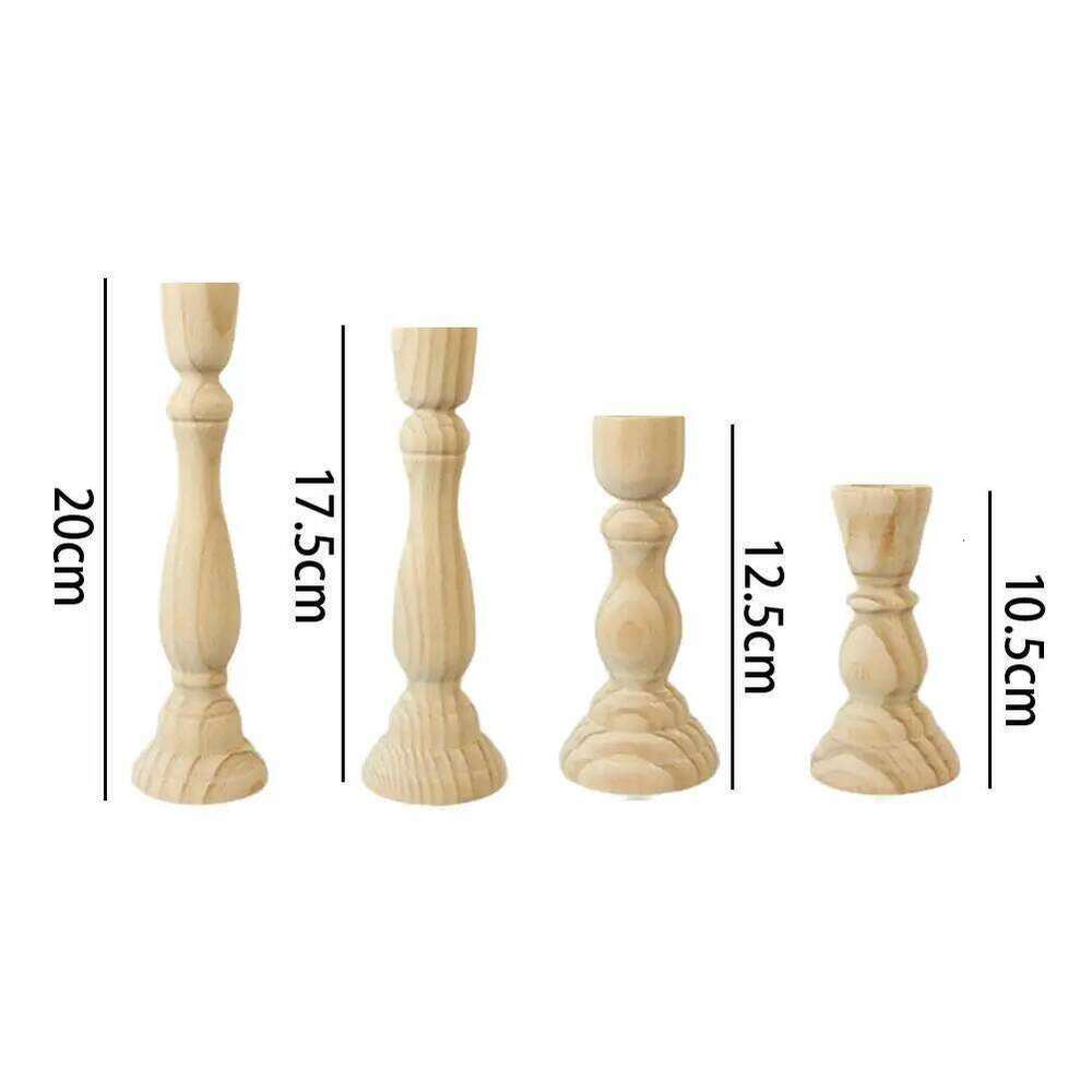 Wooden Candle Holder For Wedding Decorations Retro Wood Classic Candlestick andle Stand Party Living Room Home Decoration H260310