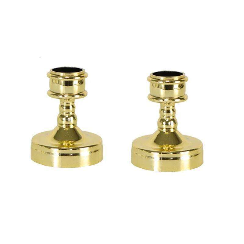 2pcs Silver Gold Rod Wax Base For Wedding Party Festival Candlestick Home Decor Candle Holders H260310