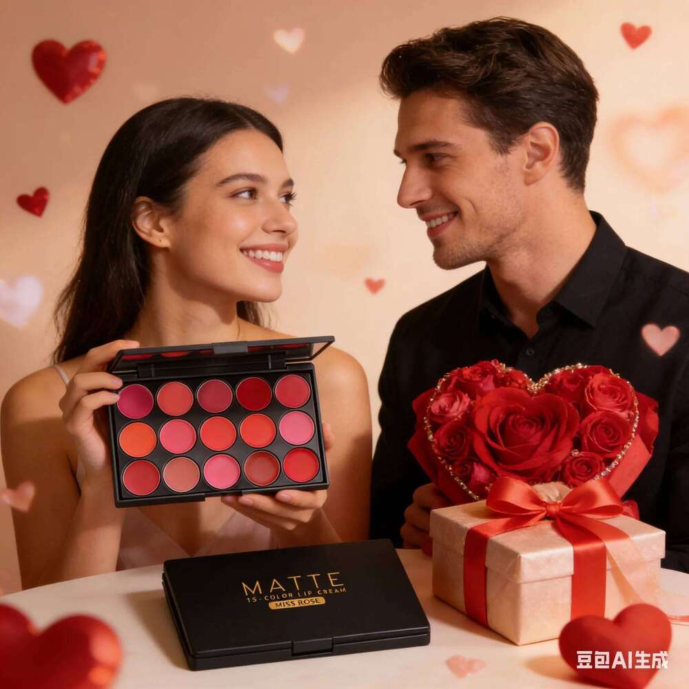 Miss Rose Velvet Matte Lip Cream Palette 15 Colors Long-Lasting Moisturizing Smooth Soft Lips Perfect Lipstick Set Z260310