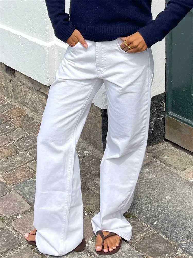 Women Fashion Jeans Star Pattern Loose Denim Pants Spring Fall Casual Low Waist Trousers Wide Leg PantsT260310