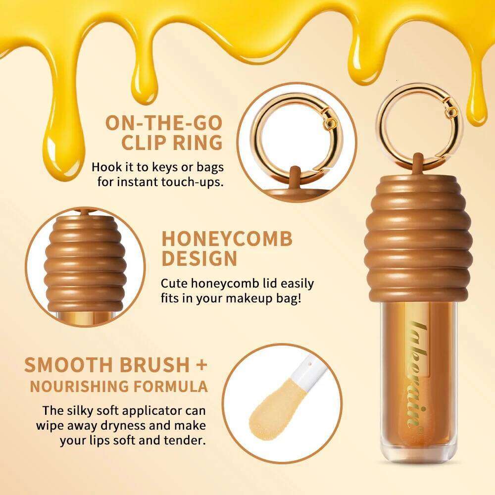 Lakerain Honey Gloss Long Lasting Moisturized Texture Lightweight Non-sticky Gorgeous Glossy Finish Smooth Lip Makeup Z260310