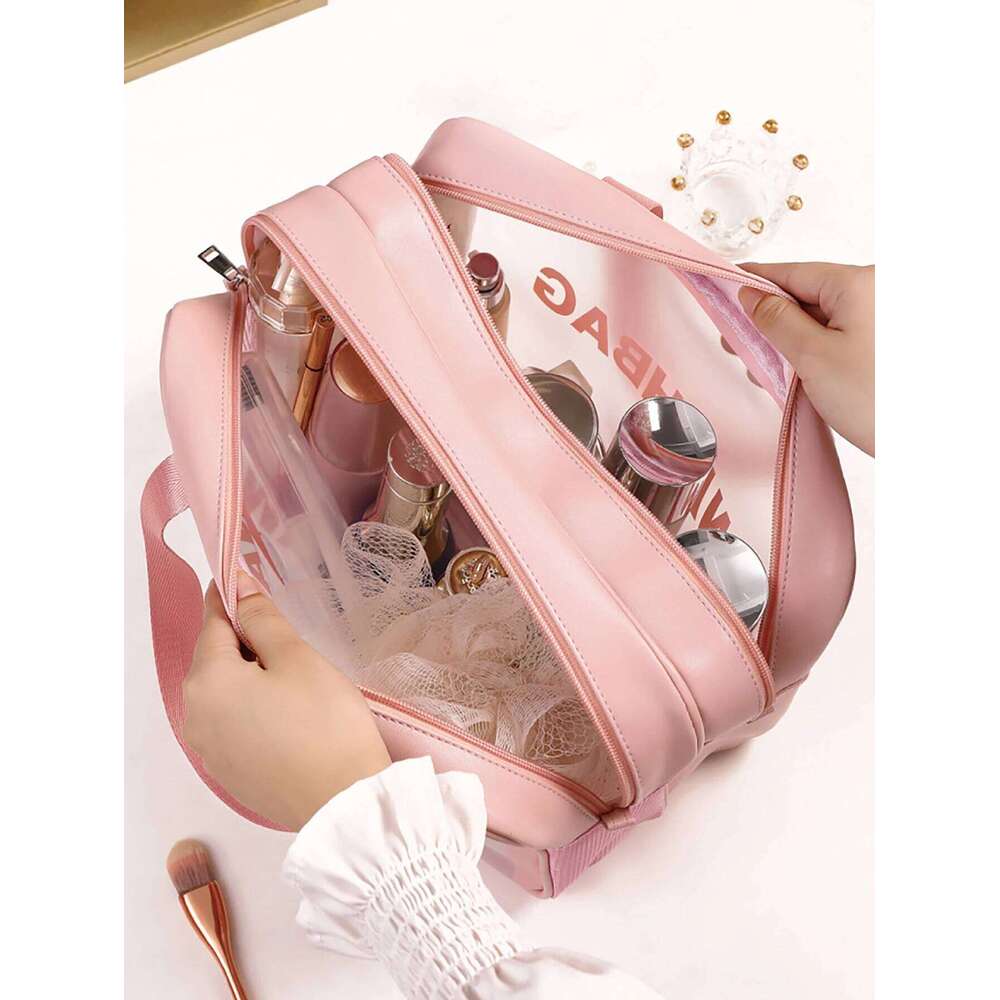 Travel Origanizer Extra Large Transparent Dry Wet Separation Makeup Bag for Traveling and Home XJ260310