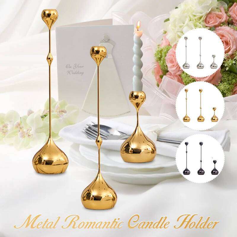 Elegant Metal Candle Holder | Vintage-Style Centerpiece for Wedding Home Dining Table Romantic Photo Props Artistic Decor H260310