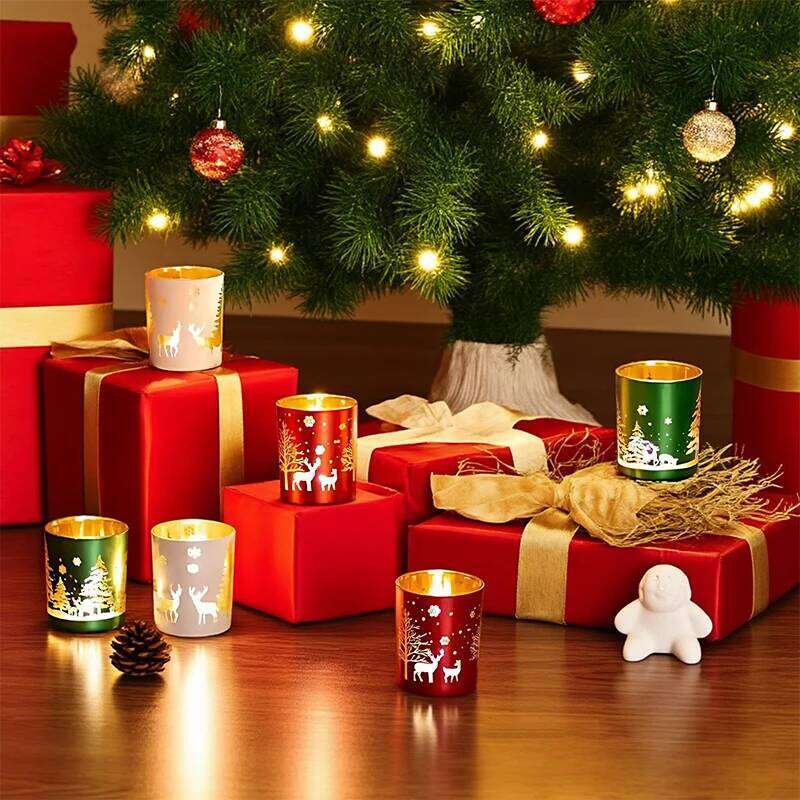 Christmas Series New Year Decorative Candlestick Cups Custom Home Fragrance Birthday Gifts H260310