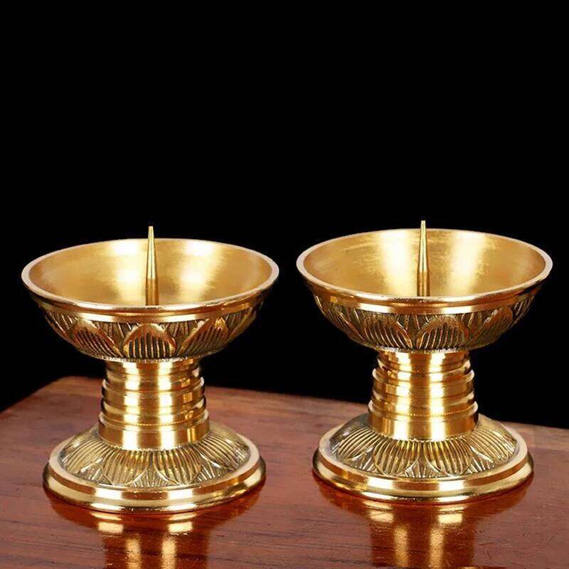 2PCS Vintage Brass Holders European Candlestick For Wedding Party Decor Mini Retro Candle Stick Stand H260310