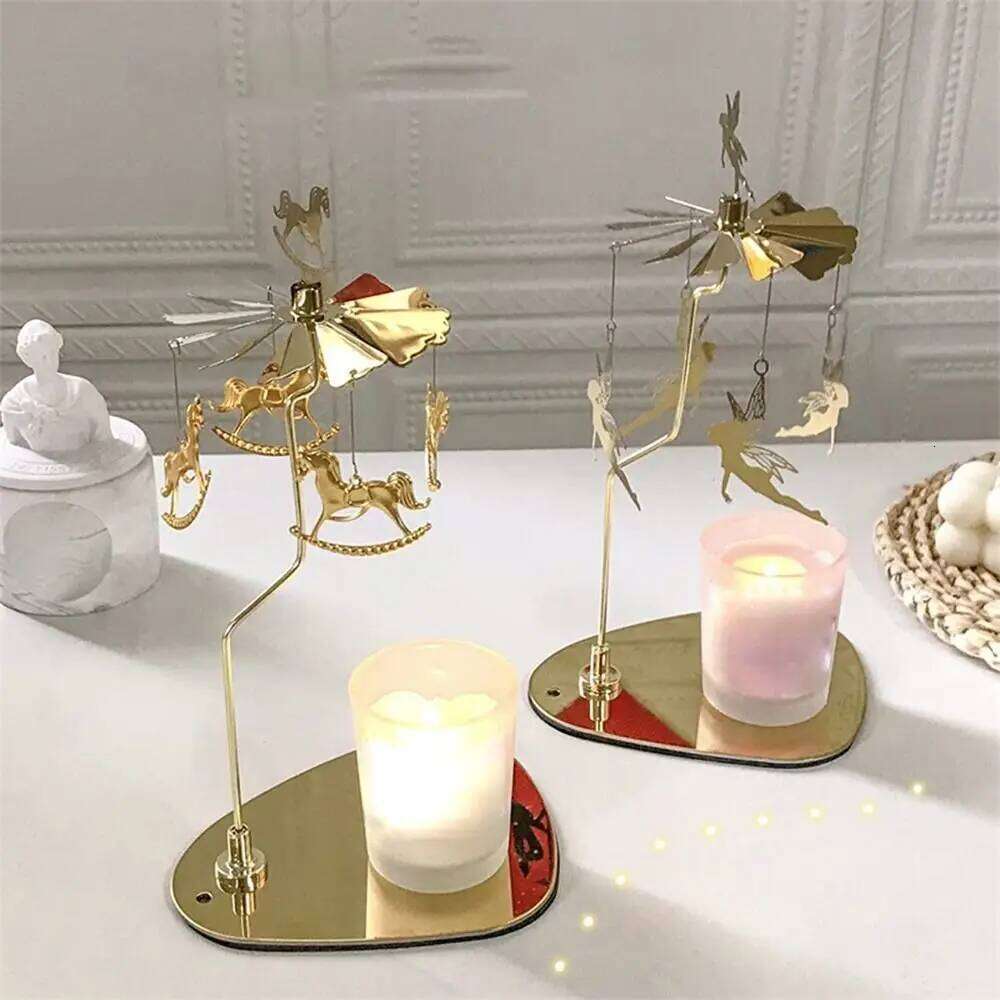 Carousel Spinner Rotating Stick Tray Spinning Candle Rotary Holder H260310