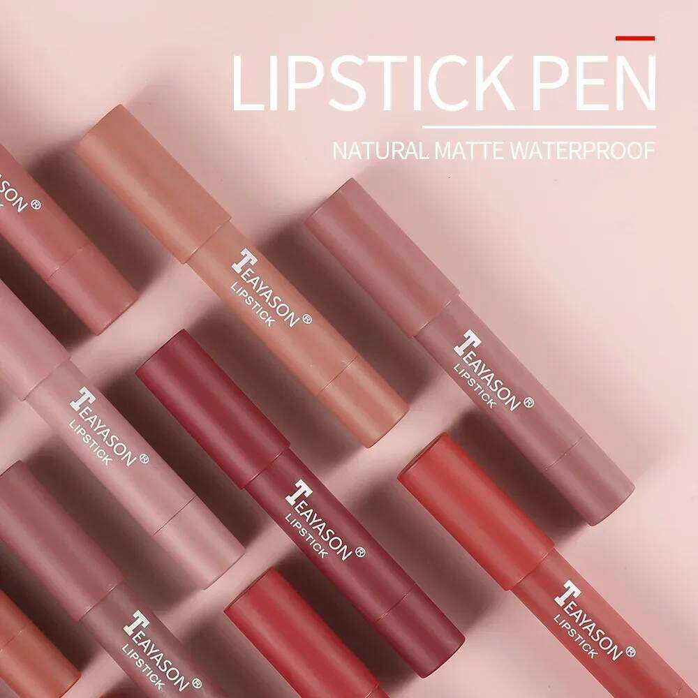 Waterproof Lipliner Pencil Matte Velvet Liner Outline Lip Shape Lipstick Pen Long Lasting Non-stick Cup Makeup Cosmetics Z260310