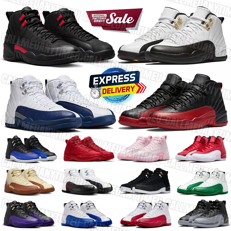 New Mens 12 Basketball Shoes 12s Leather rubber sneakers Blueberry Flu Game Taxi French Blue Outdoors sports Trainers