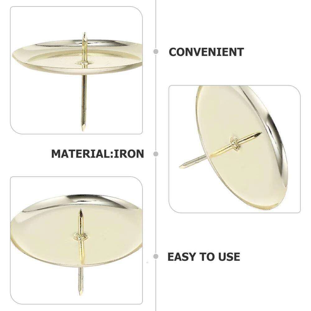 4pcs Glossy Metal Holder Round Pillar Stand for Wedding Home Decor Tea Light Fixing Plate Modern Table Ornament H260310