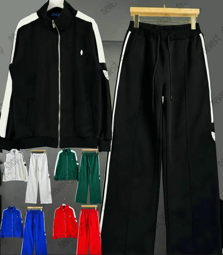 europe paris designer mens womens tracksuits luxury sport suit zipper cardigan patchwork color three white striped embroidery pants geometry sportsuit clothes