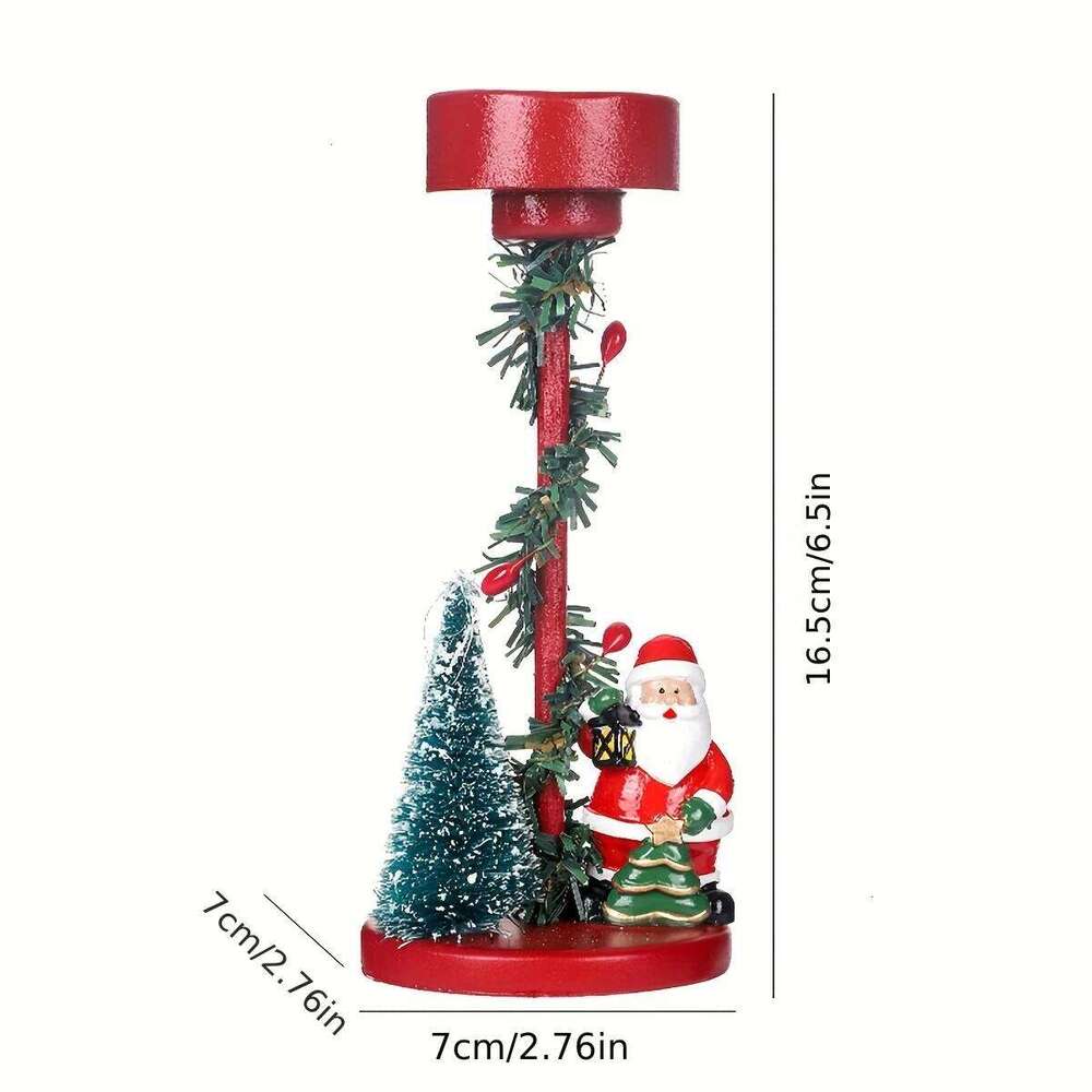 Desktop Resin Tree Santa Claus Candle Holder Christmas Party Decorations Ornaments H260310