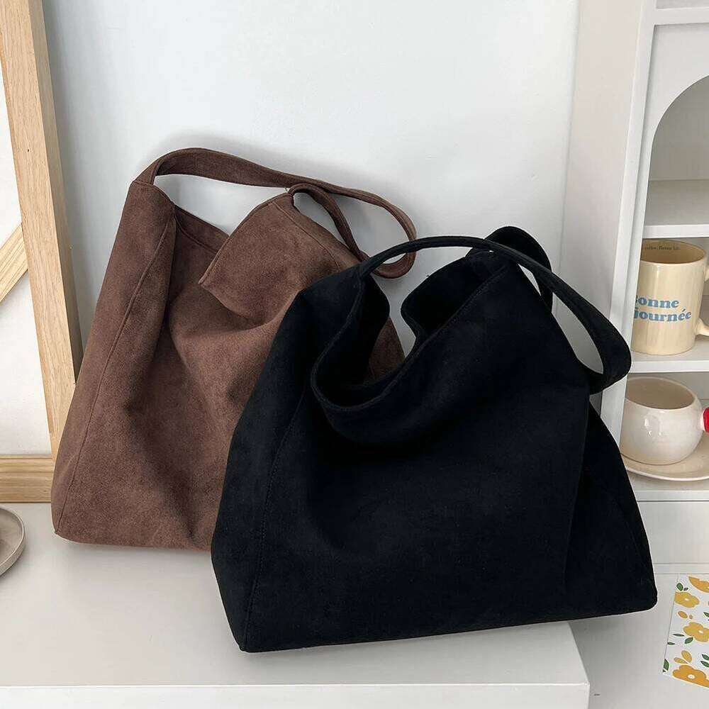 Women Underarm Fashion Tweed Fabric Large Capacity Shoulder Bag Casual for Daily Office Use Solid Color Handbag XJ260310