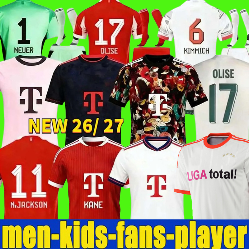 26 27 KANE BSTN soccer jerseys SANE BAYERNS BayernS MUSIALA MUNICH DANKE FRANZ GNABRY OLISE DAVIES KIMMICH football shirt SPECIAL 2025 2026