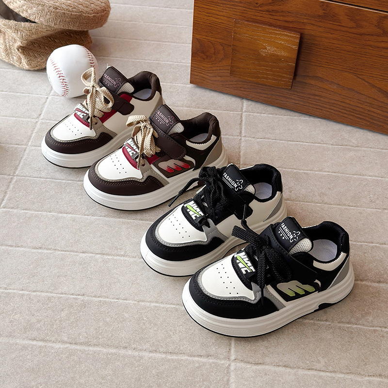 Free shipping Kids Shoes Boy Sneakers Girl Toddler Fashionable children's shoes Black Baby Skateboard Athletic Outdoor Sports Trainers Children y