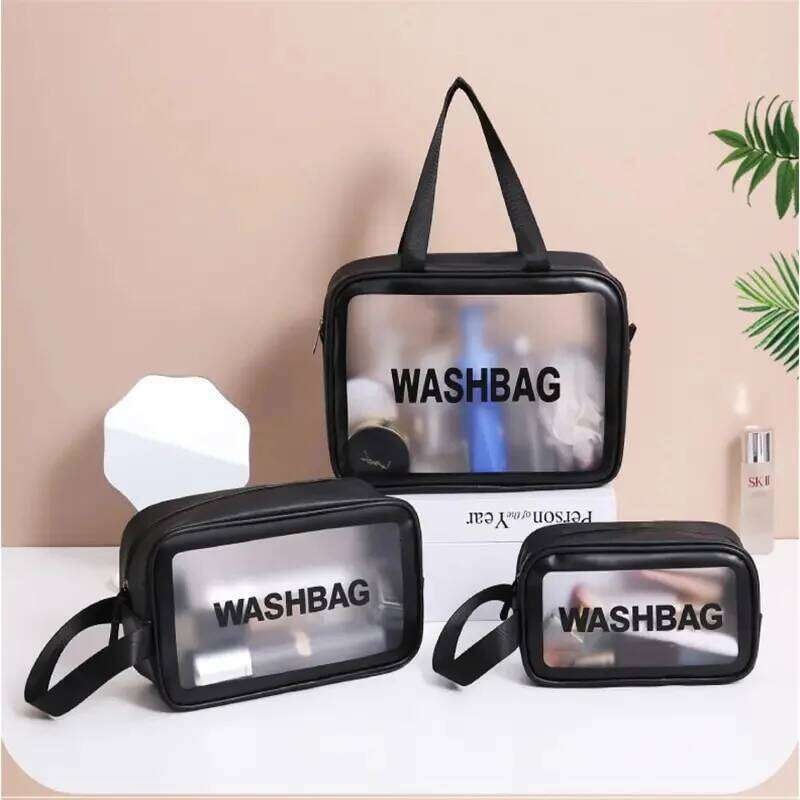 Portable Cosmetic Waterproof Bag Large Capacity Dust Proof Make Up Storage Handbags PVC Fashion Transparent Travel Bags XJ260310