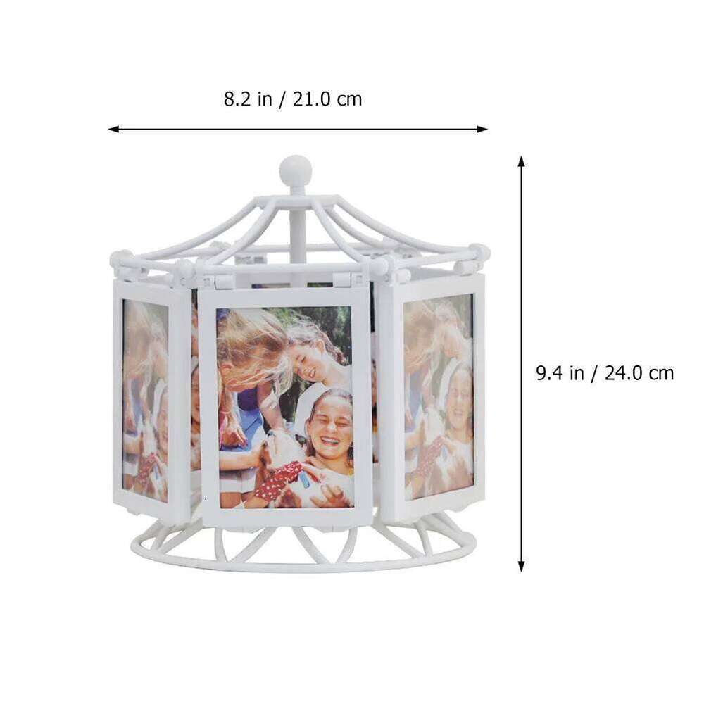 Desktop Decor Rotating Picture Holder Photo Frame Carousel Custom Double-sided Abs H260310 - view 4