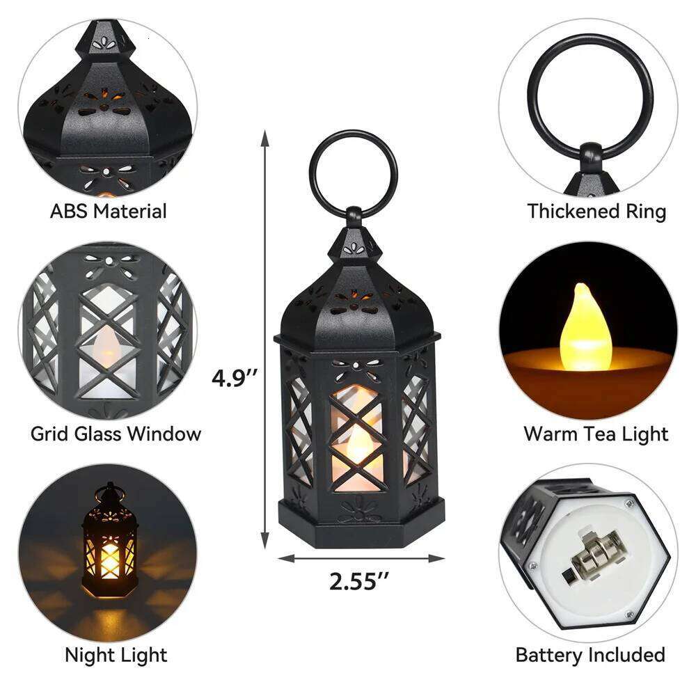 1pack Mini Lantern Candle Decorative Outdoor Wall Lanterns Table Centerpiece for Wedding Halloween Christmas H260310