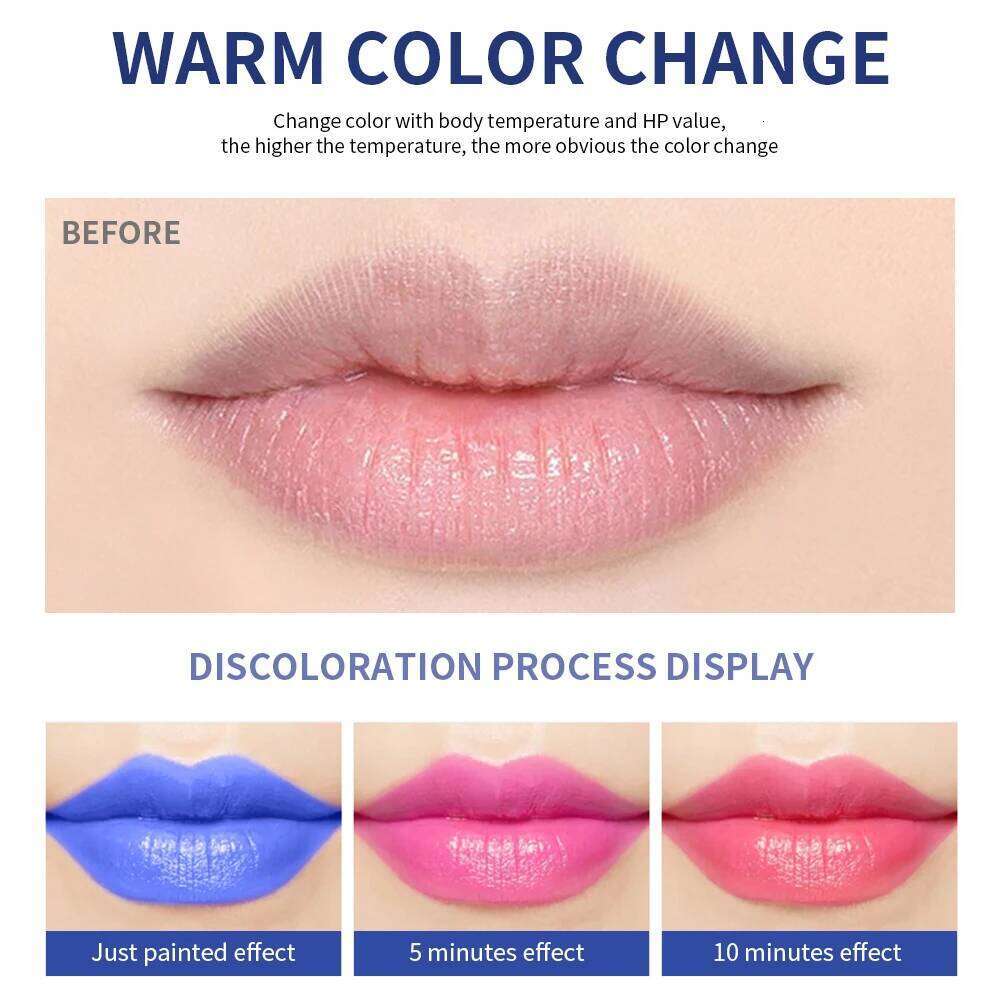 Blue Rose Makeup Temperature Color Changing Velvet Matte Moisturizing Waterproof Non-stick Cup Shiny Lipstick Z260310