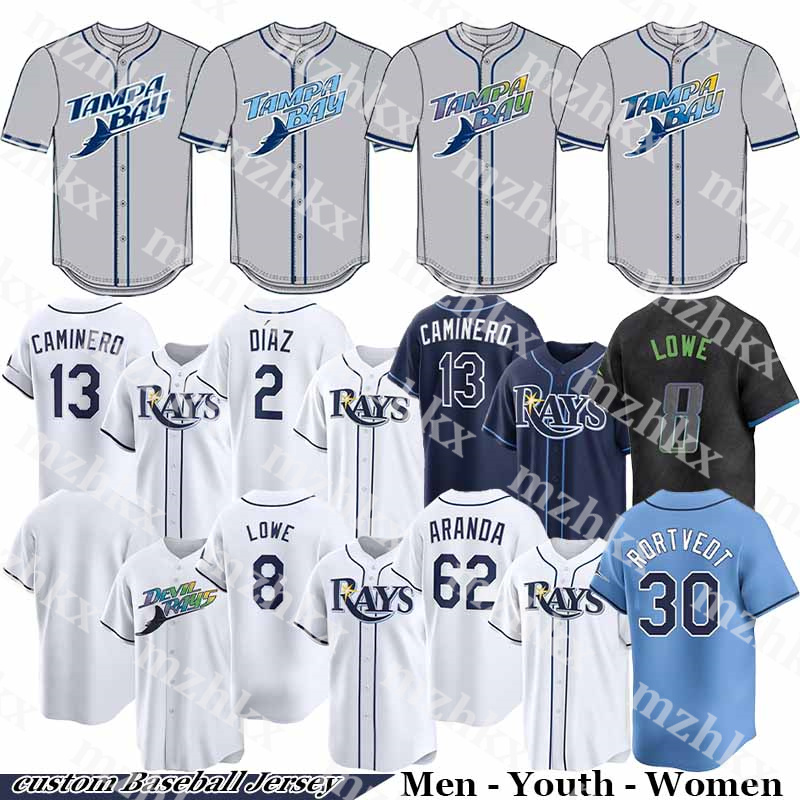 tampa bays Jerseys rays jersey Randy 56 Arozarena 2 Yandy Diaz Brandon Lowe Taj Bradley Josh Lowe Christopher Morel Jonathan Aranda Ben Rortvedt Baseball Jerseys men