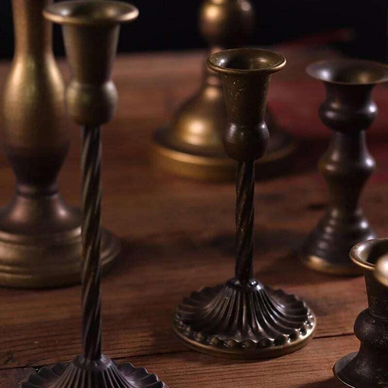Retro Metal Candlestick Zinc Alloy Holder Sconce Antique Candle Stick Rack Accessories Home Decoration Photography Props H260310