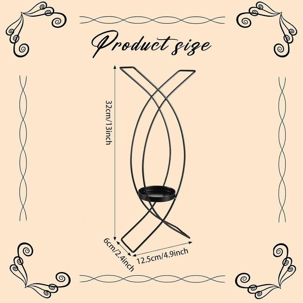 Set of 2 Metal Candle Wall Mounted Sconces Decorative Iron Holder for Living Room Bedroom Decorations H260310