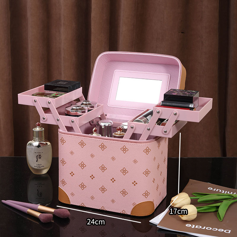 new Free delivery Cosmetic Bags Fashionable and lightweight portable makeup case portable multi-layer storage box