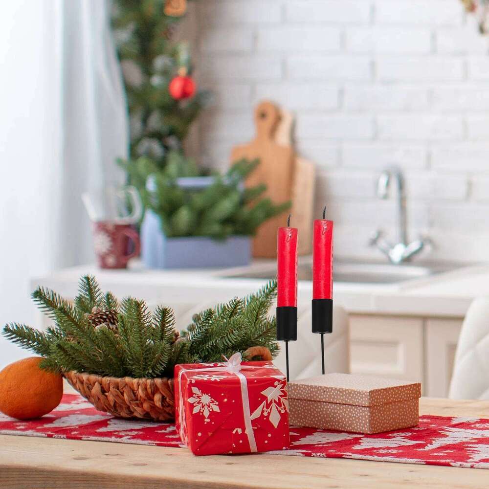 Metal Fixing Holders Cup Insert Christmas Candle Spike Holder Candlestick Festival Party Favors H260310