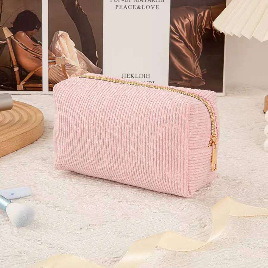 New Simple Girl Corduroy Cosmetic Large Capacity Portable Toilet Business Travel Storage Bag XJ260310