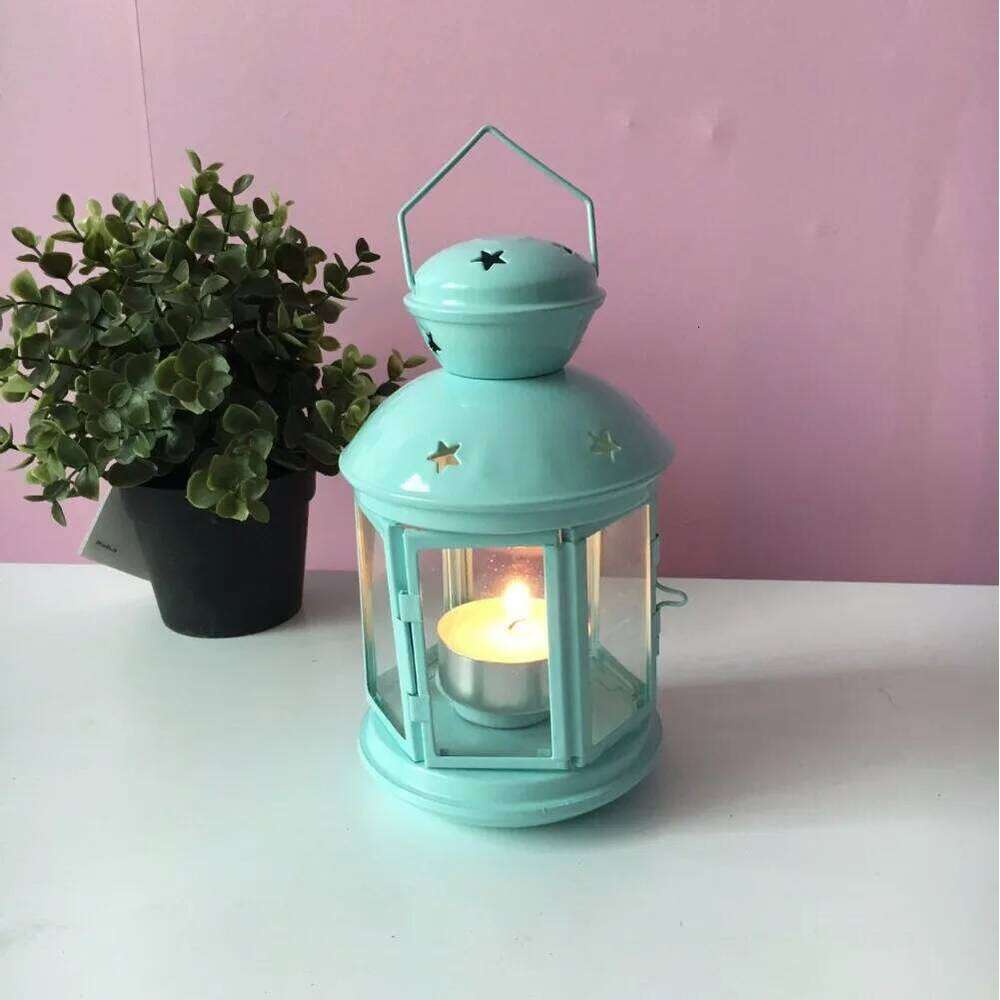 1PC New European Iron Candlestick Star Pendant Lantern Decorations Models Candle Holder ME 012 H260310