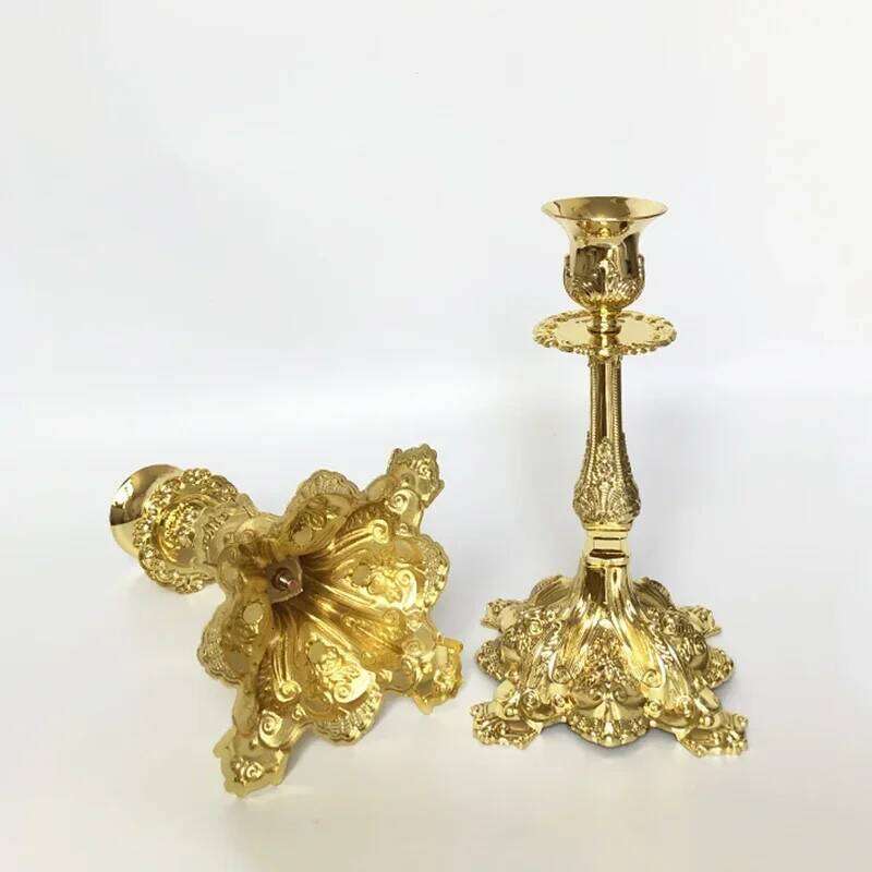 PEANDIM Gold Silver Metal Holders Christmas Party Candlestick Wedding Candle Stand Romantic Home Table Candelabra Decor H260310
