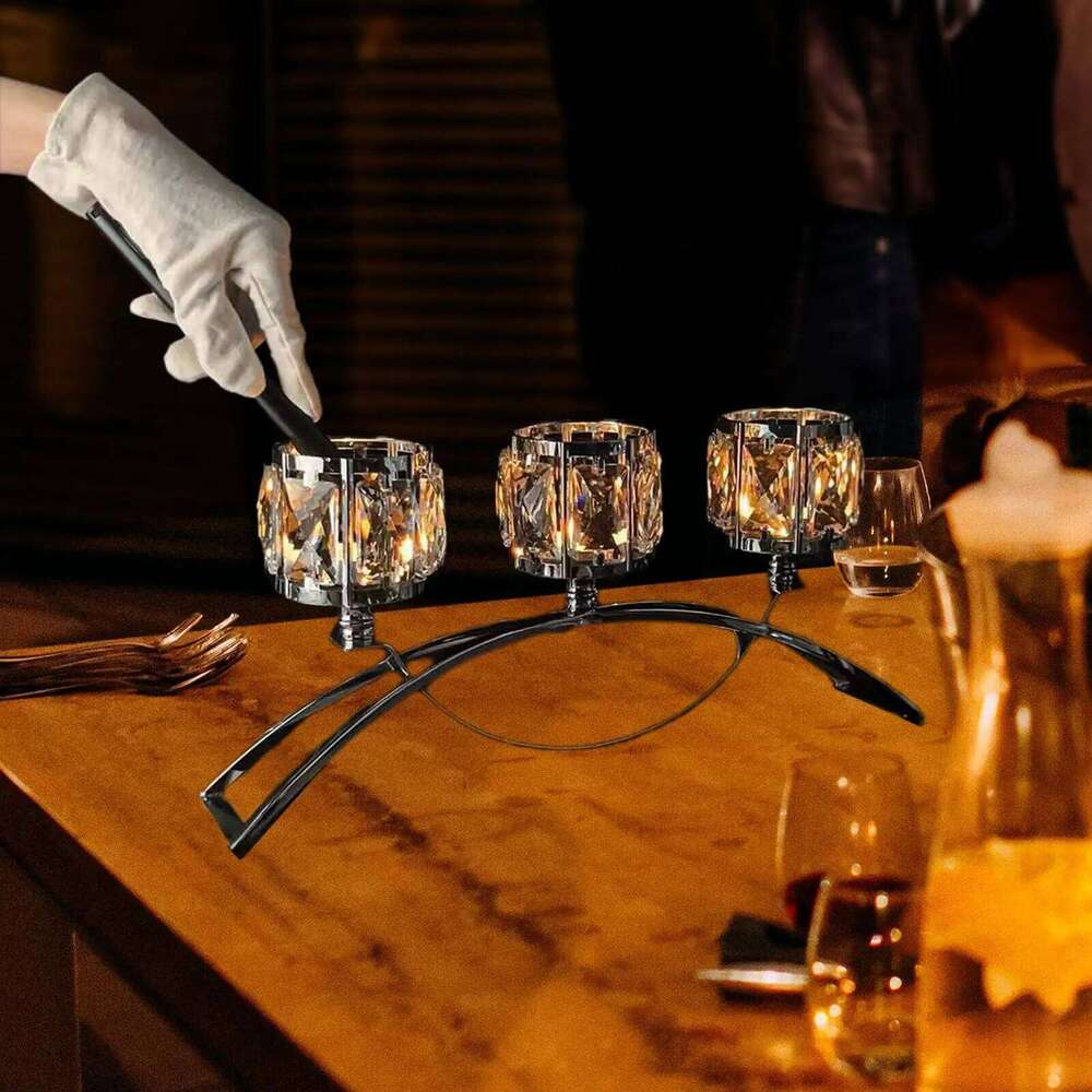 Tea Light Candle Holder Candelabrum 3 Arms Glass Bowl Tealight Candelabra for Wedding Anniversary Party Cafe Decor H260310
