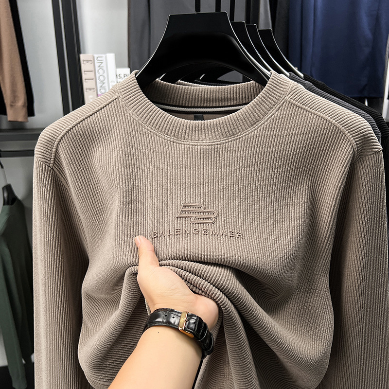 Luxury Brand Designer Clothes New Autumn Round Neck Casual Fashion Sweatshirt Men's Base Comfortable Top Heat Press Printed Letter Solid Color T-