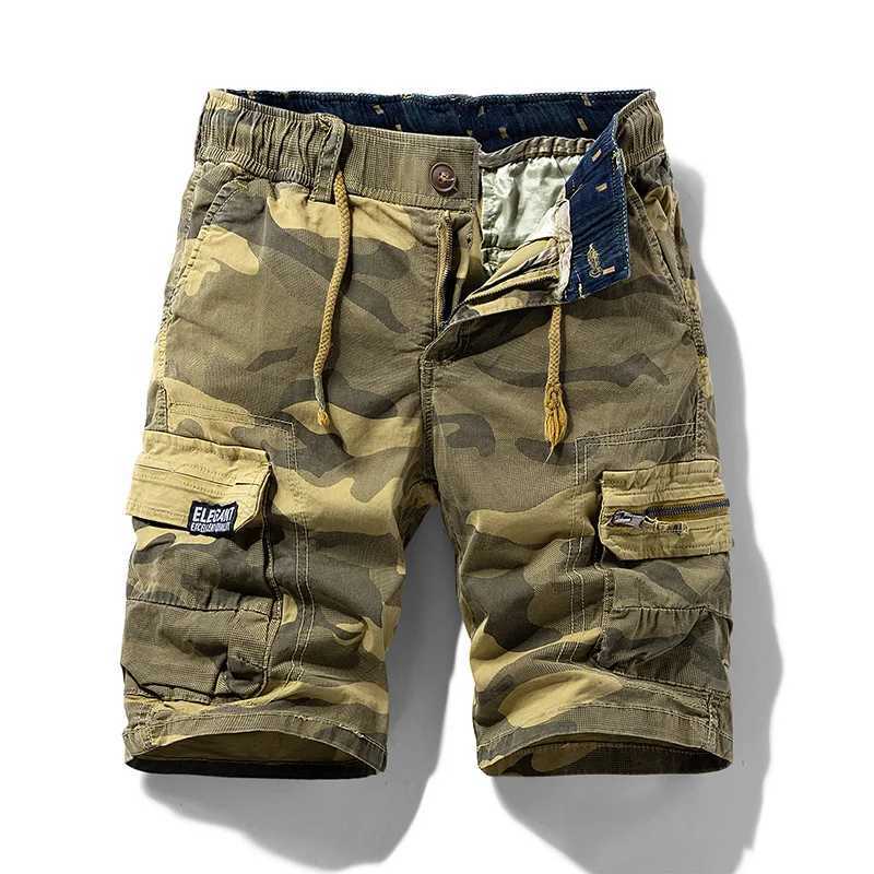 New Summer Men Cotton Cargo Camouflage Shorts Men Clothing Casual Breeche Bermuda Beach Jogger Shorts Male Hot N260310