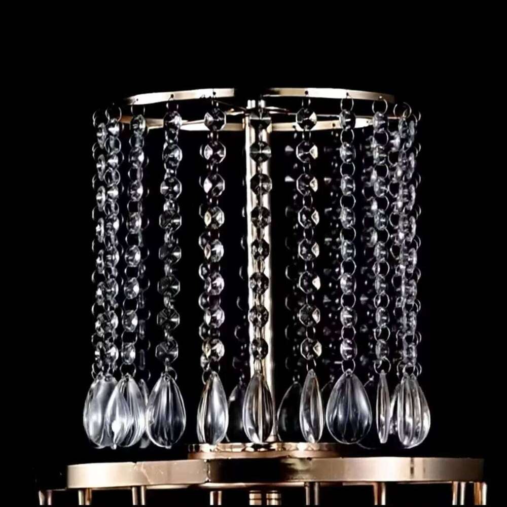 Wedding 4Pcs Gold 8 Heads Metal Candelabra - Crystal Decor Candle Holders for Table Centerpiece Birthday Party Home Decoration H260310