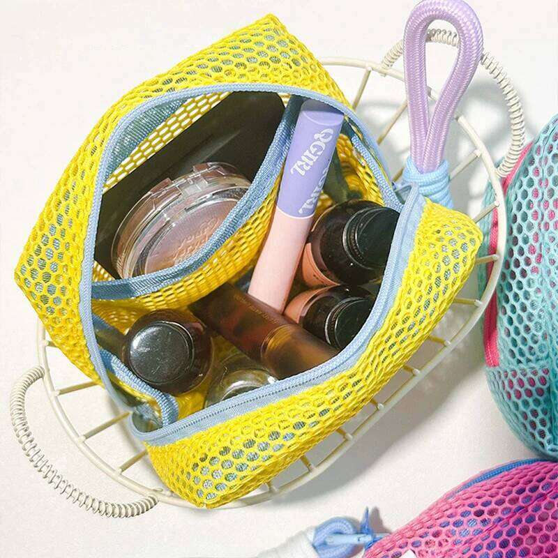 Storage Dopamine Fashionable Trendy Travel Business Trip High-capacity Mesh Portable Makeup Bag Lipstick Earphone Coin Purse XJ260310