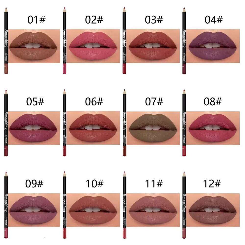 12 pcs Long-Lasting Lipstick Set with Professional Liner Pencil and Matte Lip Gloss for Women Valentine's Day Gifts Z260310