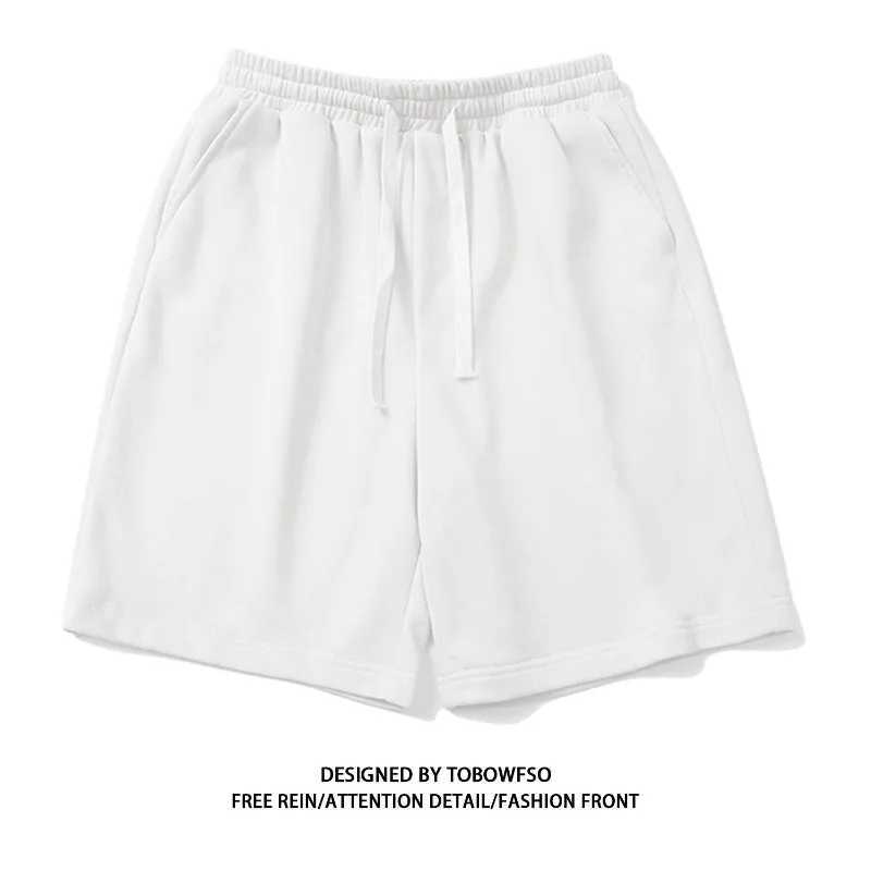 100 Cotton Simple High Street Shorts Mens and Womens Same Summer Loose Five-point Pants White Gray Sports Couple Pants N260310
