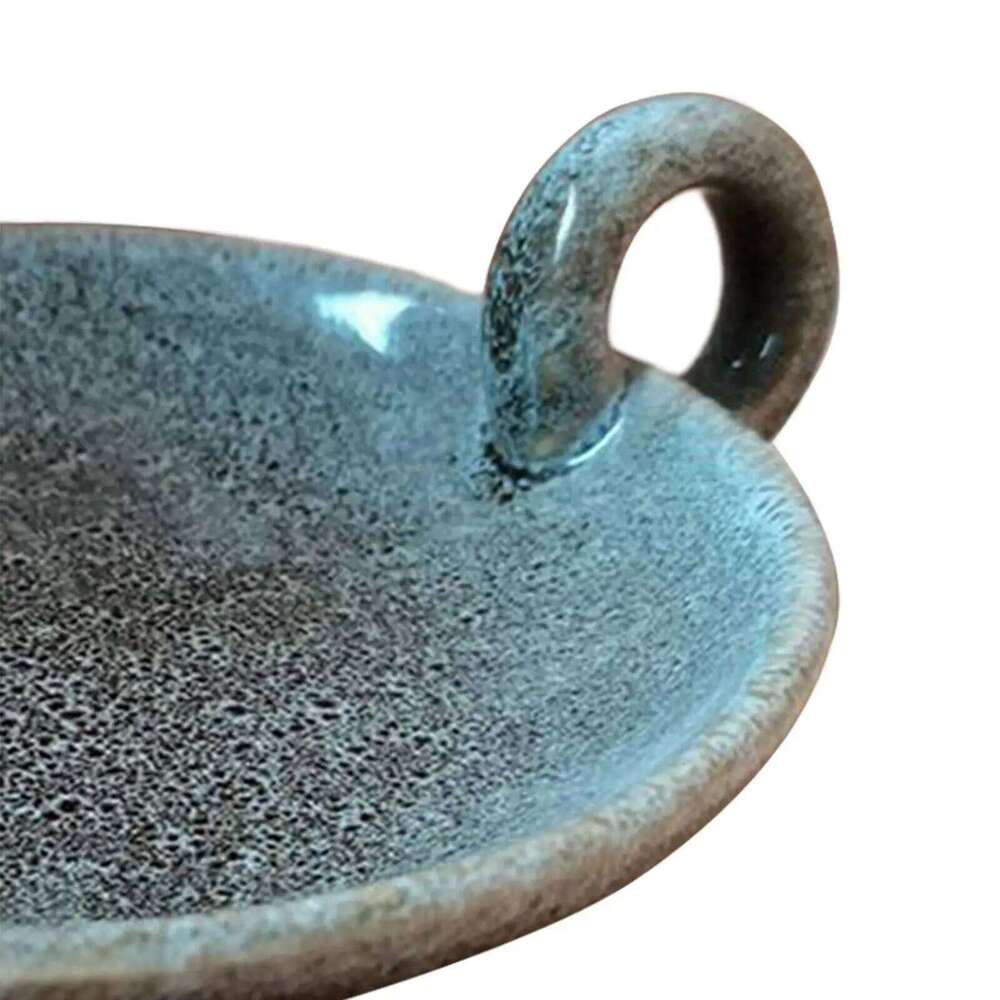 Ceramic Plate with Handle Candle Holder Candlestick Centerpiece for Christmas Party Festival Mantle Home Dining Room H260310