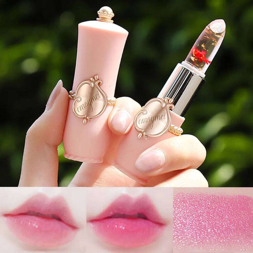 Mouth Jelly Lipstick Temperature Change Flower Lasting Nutrition Moisturizing Color Changing Lip Gloss Z260310