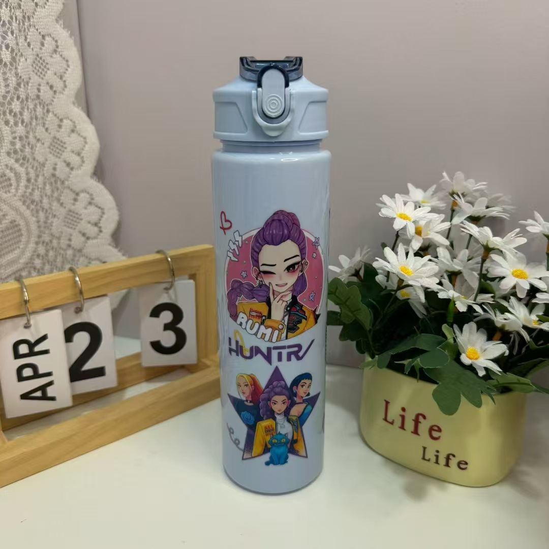 KPop Demon Hunters Water Cup Kawaii Anime Drinking Bottle Huntrix Rumi Mira Zoey Drinking Bottle Sport Shaker Drink Bottle Gifts Z251111-1